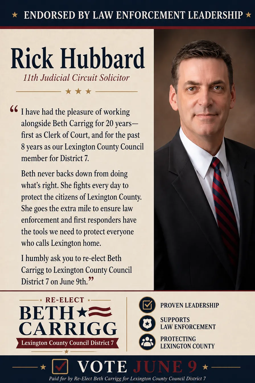 Endorsed by Rick Hubbard, 11th Judicial Circuit Solicitor